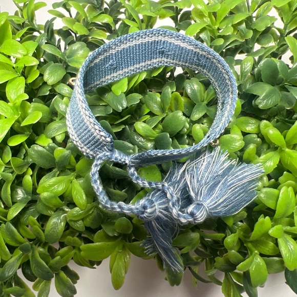 Woven Friendship EvilEye Fabric Adjustable Braided Bracelet Rhinestone - Picture 3 of 5